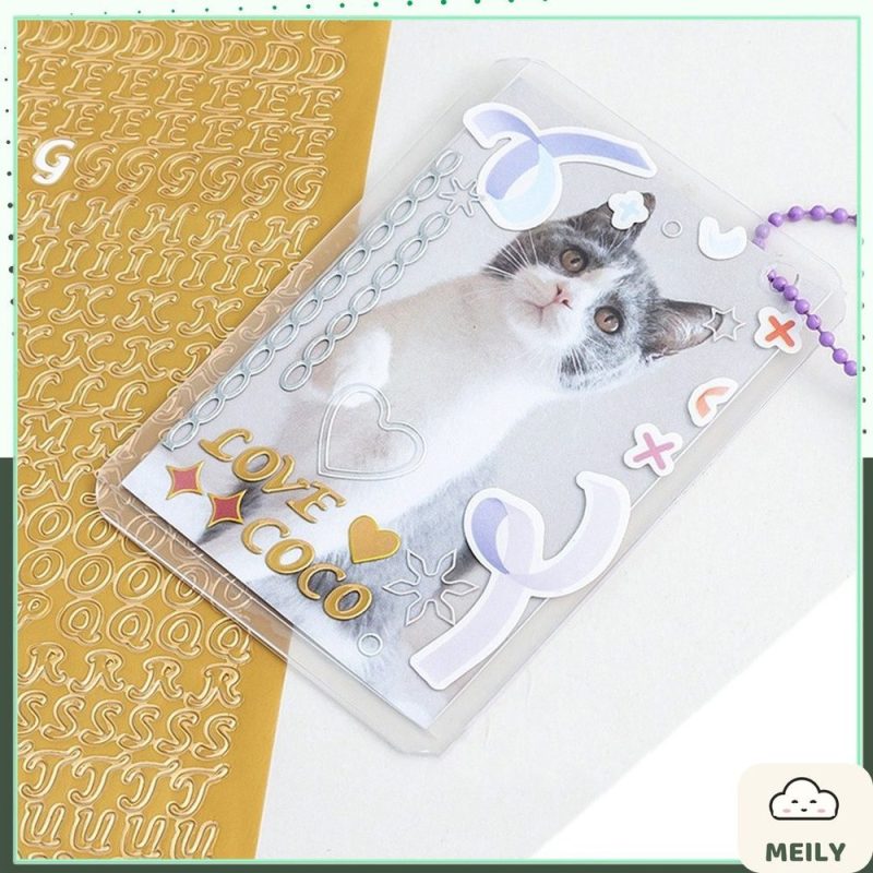 Sticker chữ cái ánh bạc kiểu viết tay cổ điển STI57