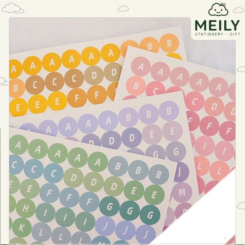 Sticker chữ cái in hoa màu pastel xinh xắn STI56