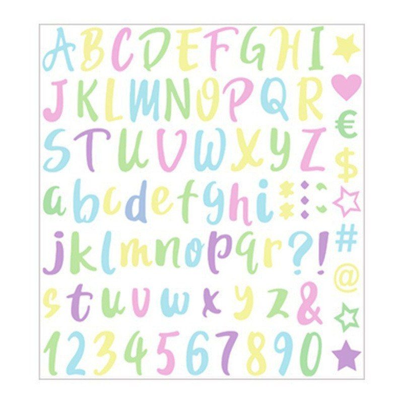Sticker Chữ Cái & Ký Tự Đặc Biệt Nhiều Màu STI128