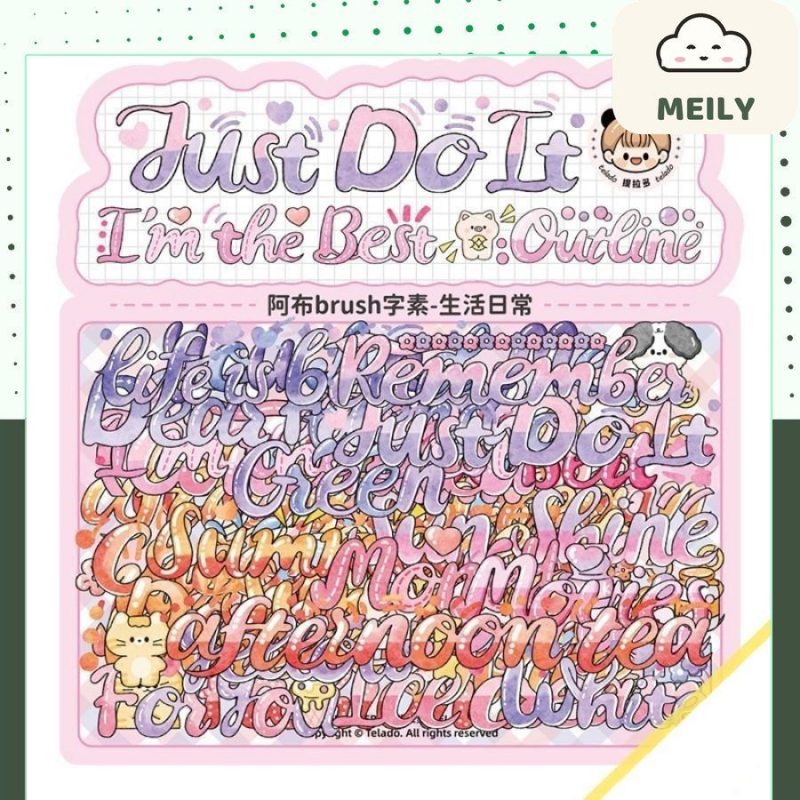 Sticker nhãn dán chữ calligraphy độc đáo dán sổ