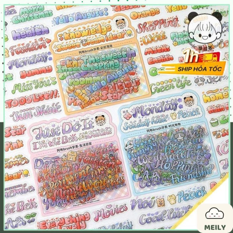 Sticker nhãn dán chữ calligraphy độc đáo dán sổ