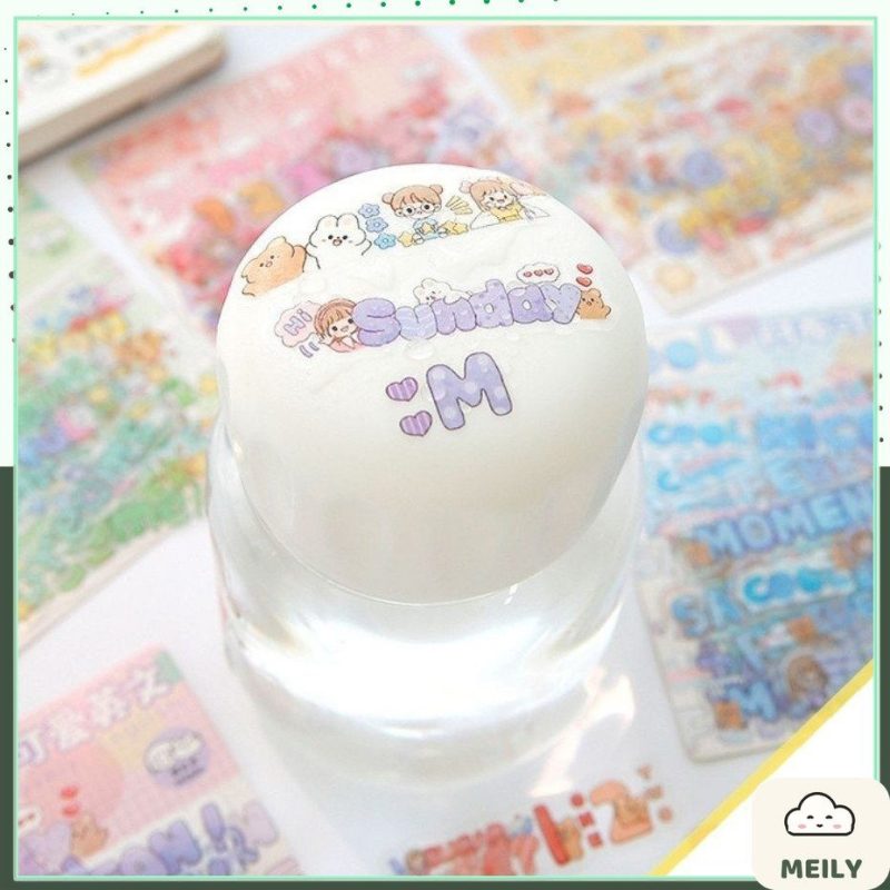 Sticker chữ tiếng anh cute nhãn dán sổ trang trí STI64