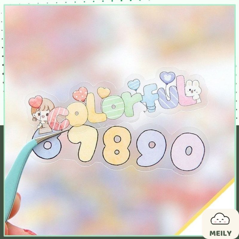 Sticker chữ tiếng anh cute nhãn dán sổ trang trí STI64