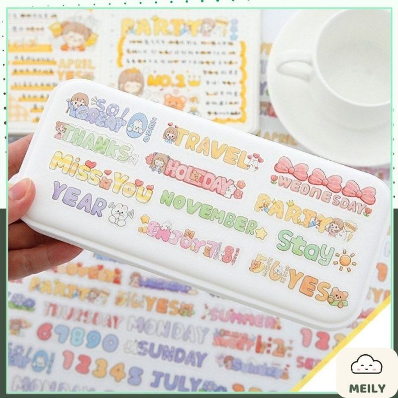 Sticker chữ tiếng anh cute nhãn dán sổ trang trí STI64