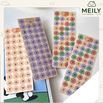 Sticker cute hình chữ cái font dễ thương STI58