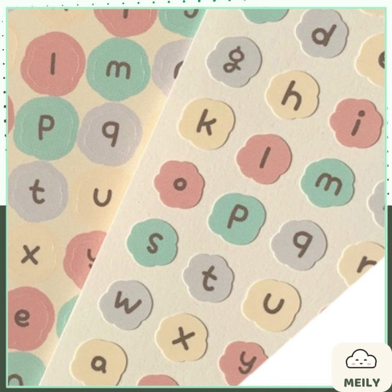 Sticker cute hình chữ cái font dễ thương STI58