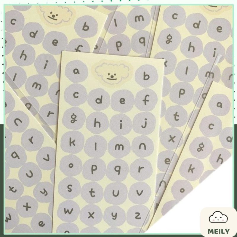 Sticker cute hình chữ cái font dễ thương STI58