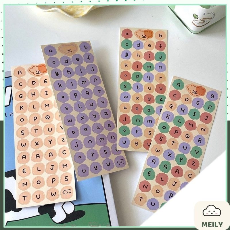 Sticker cute hình chữ cái font dễ thương STI58