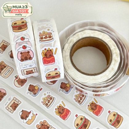 Sticker Hello Kitty Mini 500 Hình Cuộn Nhỏ Dán Sách Vở