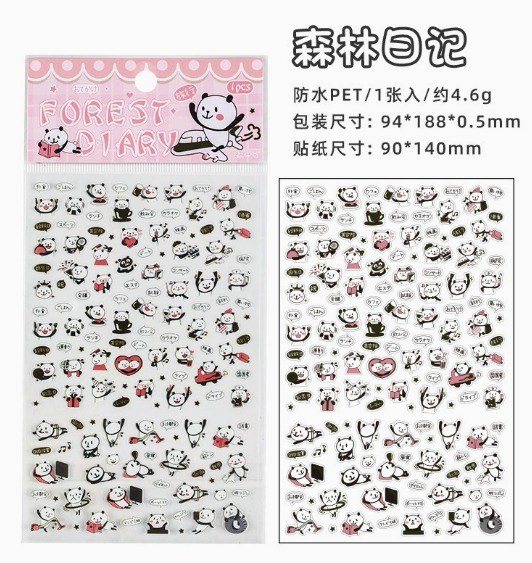 Sticker PET dễ thương STI110 - Forest Diary