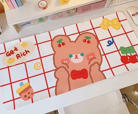 Tấm lót kê bàn phím, chuột máy tính K92 - Gấu cherry