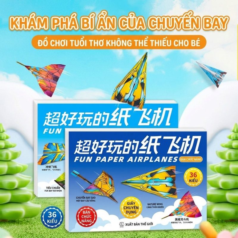 Tập 36 Tờ Giấy Gấp Origami Máy Bay K236
