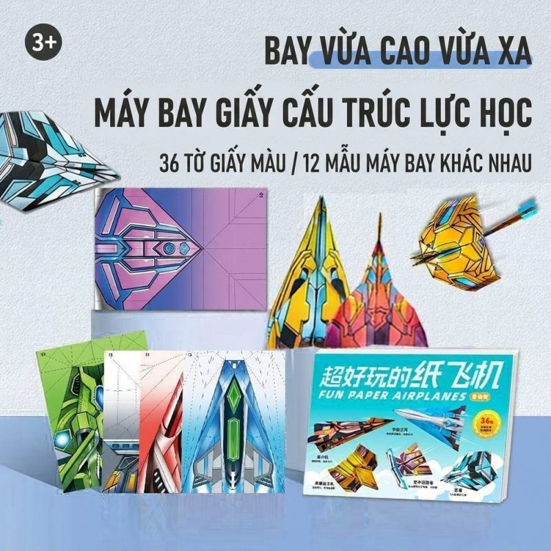 Tập 36 Tờ Giấy Gấp Origami Máy Bay K236