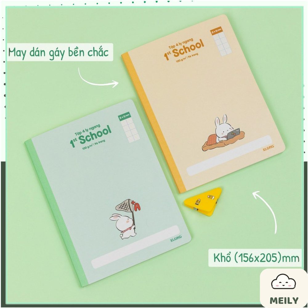 Tập 4 ly dòng ngang 96tr khổ mm 100GSM KLong MS 083
