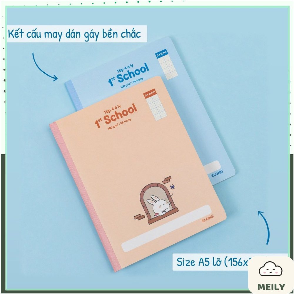Tập 4 ô ly caro mm khổ mm 96 trang MS 081