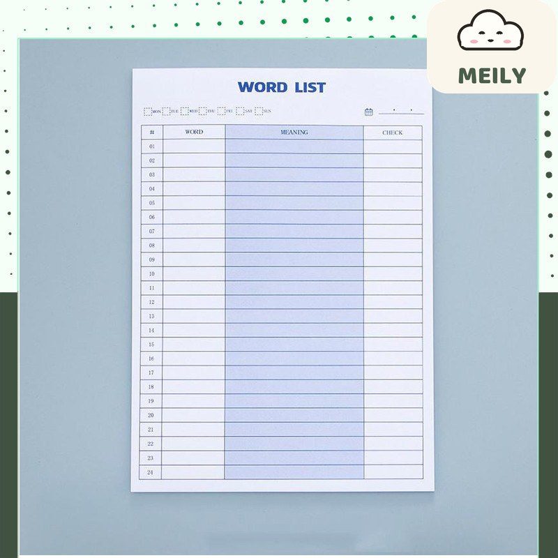 Tập giấy note B5 30 tờ ôn từ mới ngoại ngữ, planner NO42