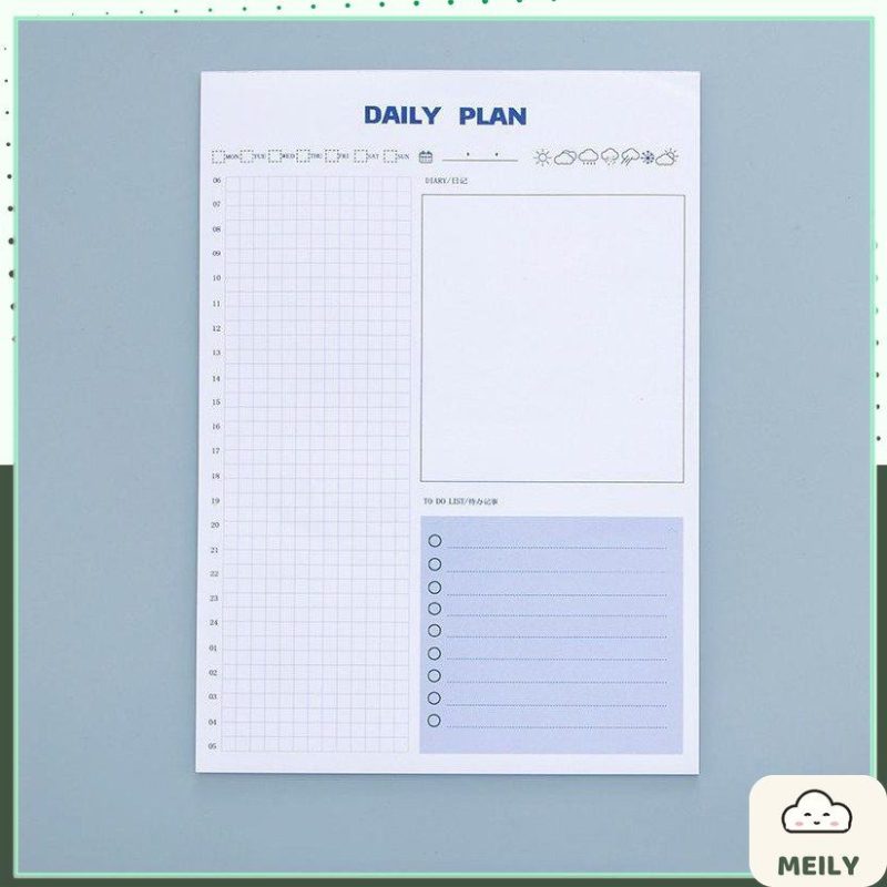 Tập giấy note B5 30 tờ ôn từ mới ngoại ngữ, planner NO42