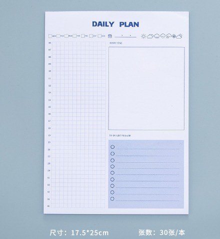 Tập giấy note B5 30 tờ ôn từ mới ngoại ngữ, planner NO42 - Daily Plan