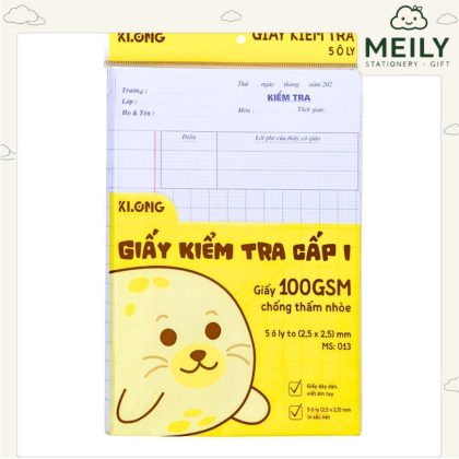 Tập giấy kiểm tra 5 ô ly Klong b5 MS 013