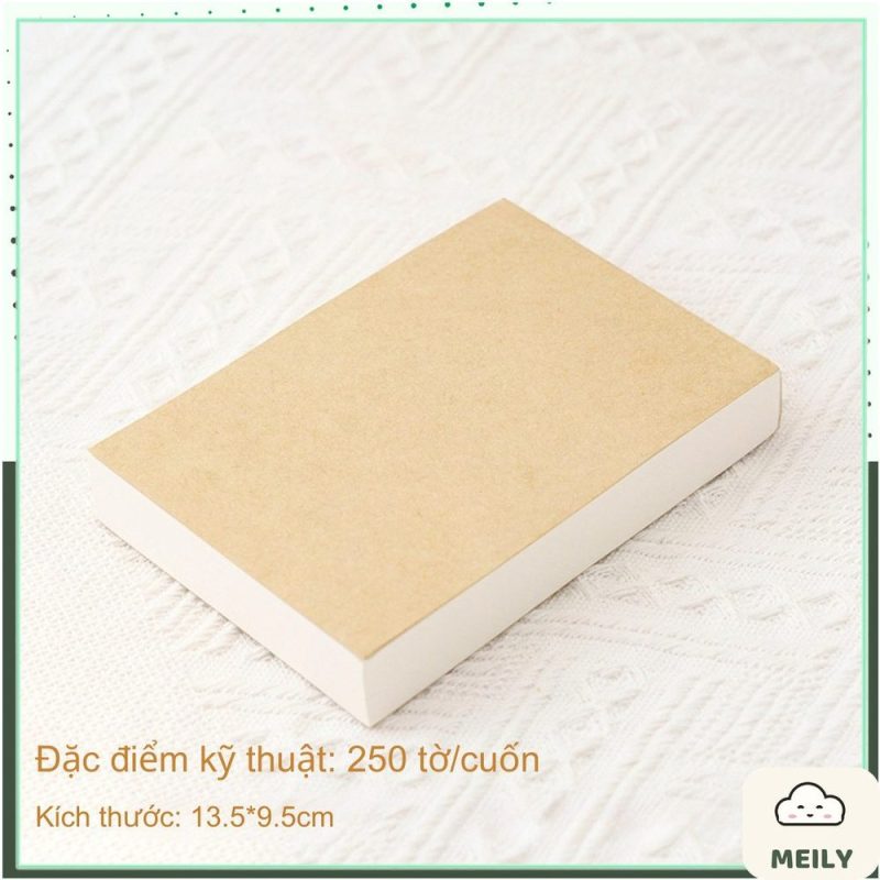 Tập Giấy note ghi chú trơn bìa kraft NO32