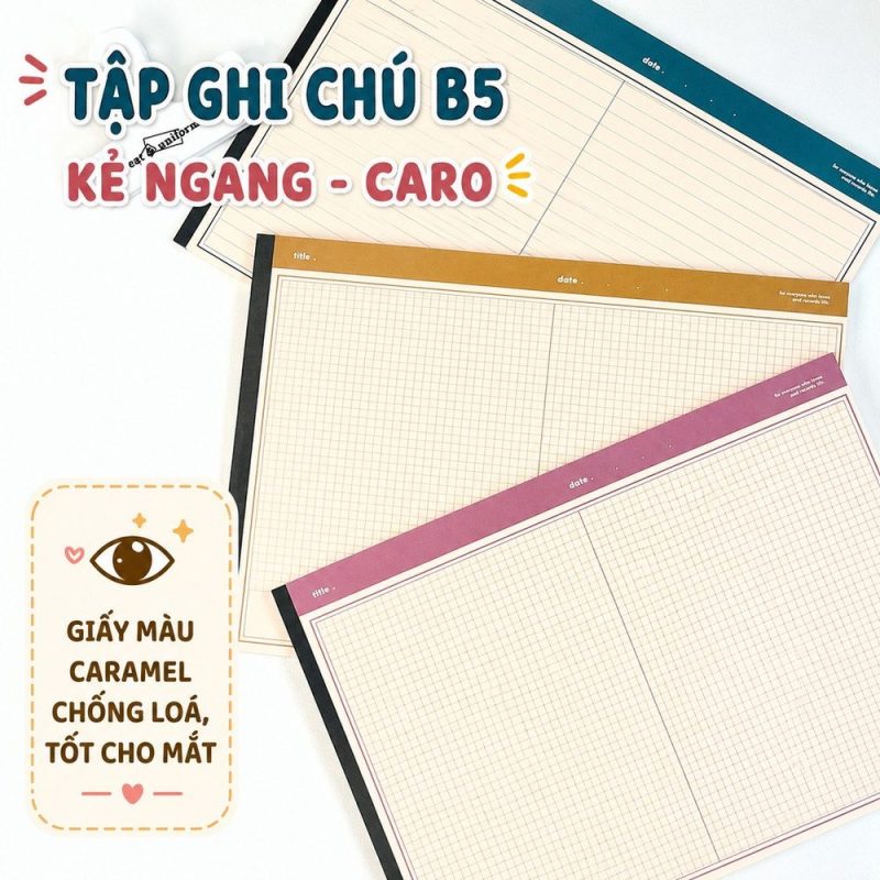 Tập Vở Dạng Ngang B5 Kẻ Caro S67