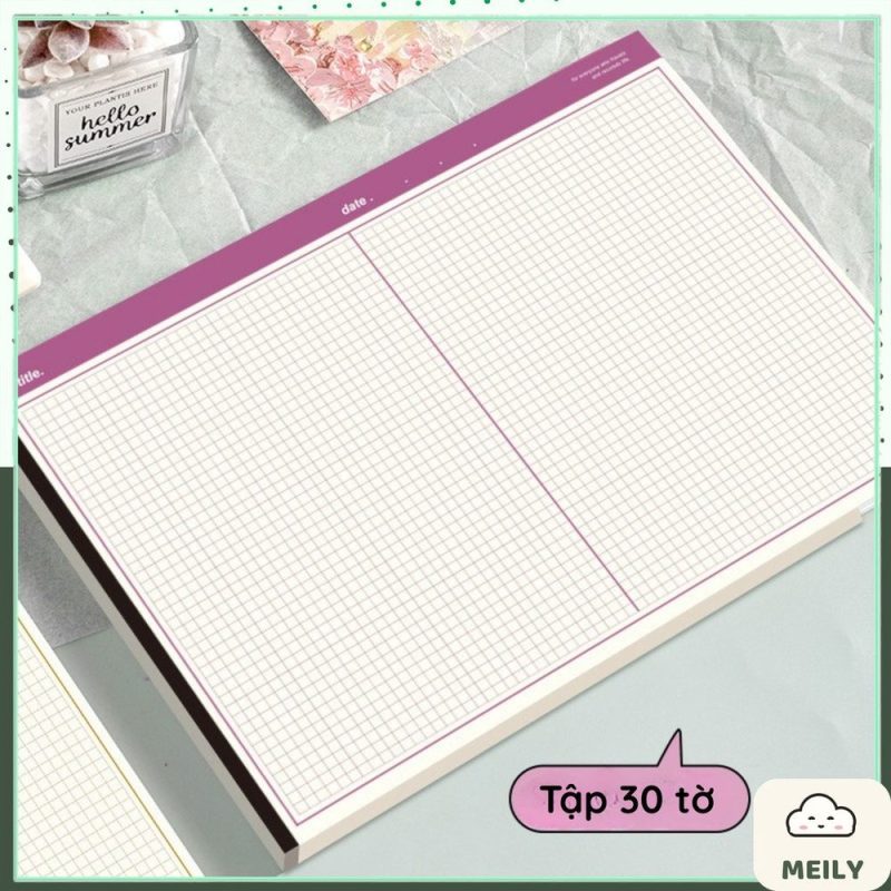 Tập Vở Dạng Ngang B5 Kẻ Caro S67