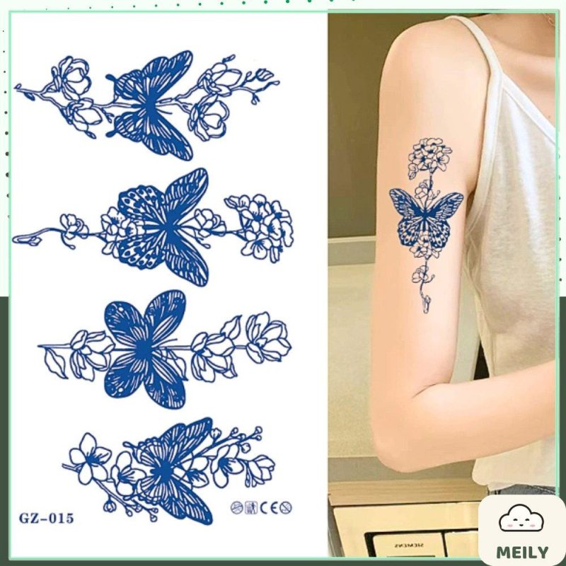 Hình xăm tạm thời GZ hoa văn thảo mộc thiên nhiên lâu trôi