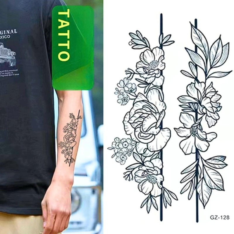 Hình xăm tạm thời GZ hoa văn thảo mộc thiên nhiên lâu trôi - GZ-128