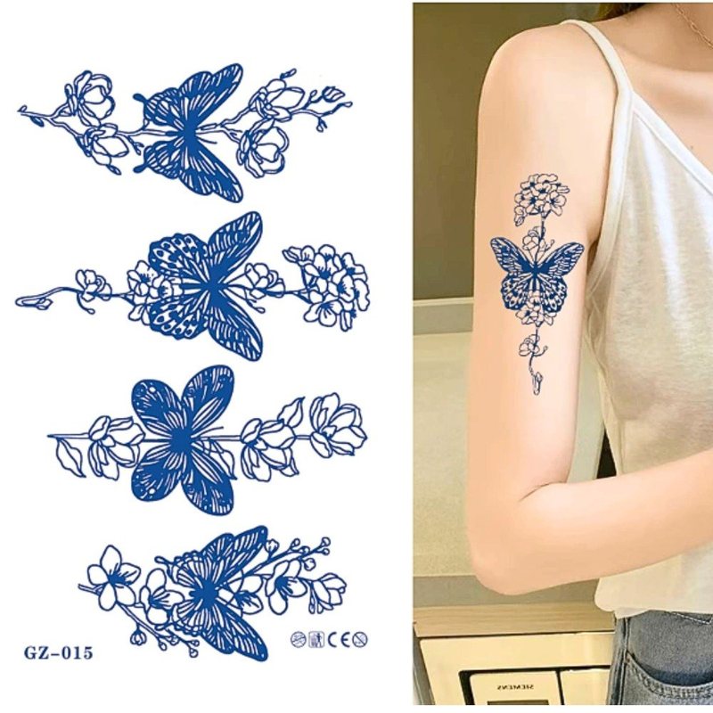 Hình xăm tạm thời GZ hoa văn thảo mộc thiên nhiên lâu trôi - GZ-015