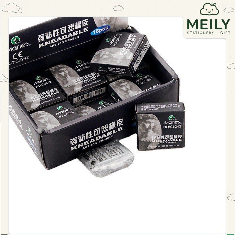 Tẩy đất sét mỹ thuật Meries gôm tẩy được than chì