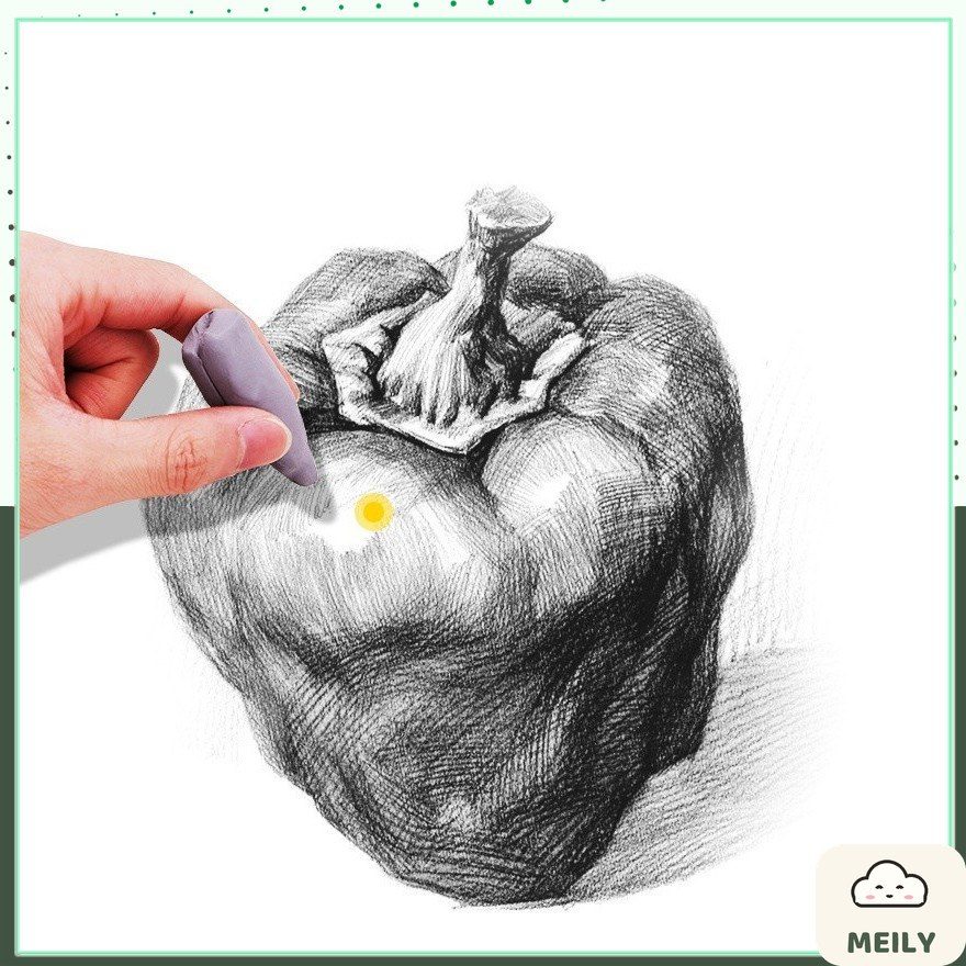 Tẩy đất sét mỹ thuật Meries gôm tẩy được than chì