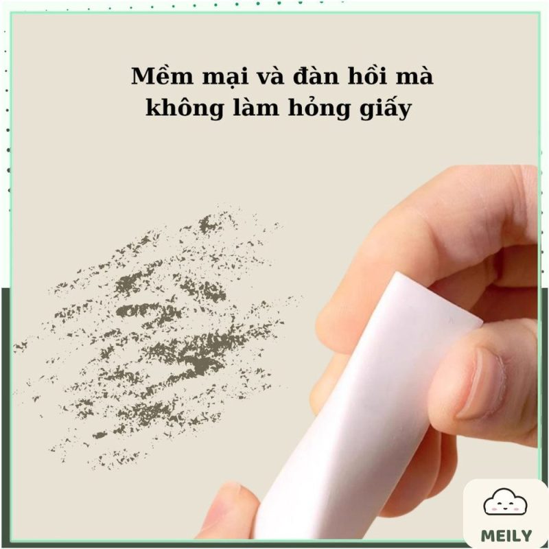 Tẩy gôm 2B 3 cạnh tam giác mềm, siêu sạch ít vụn
