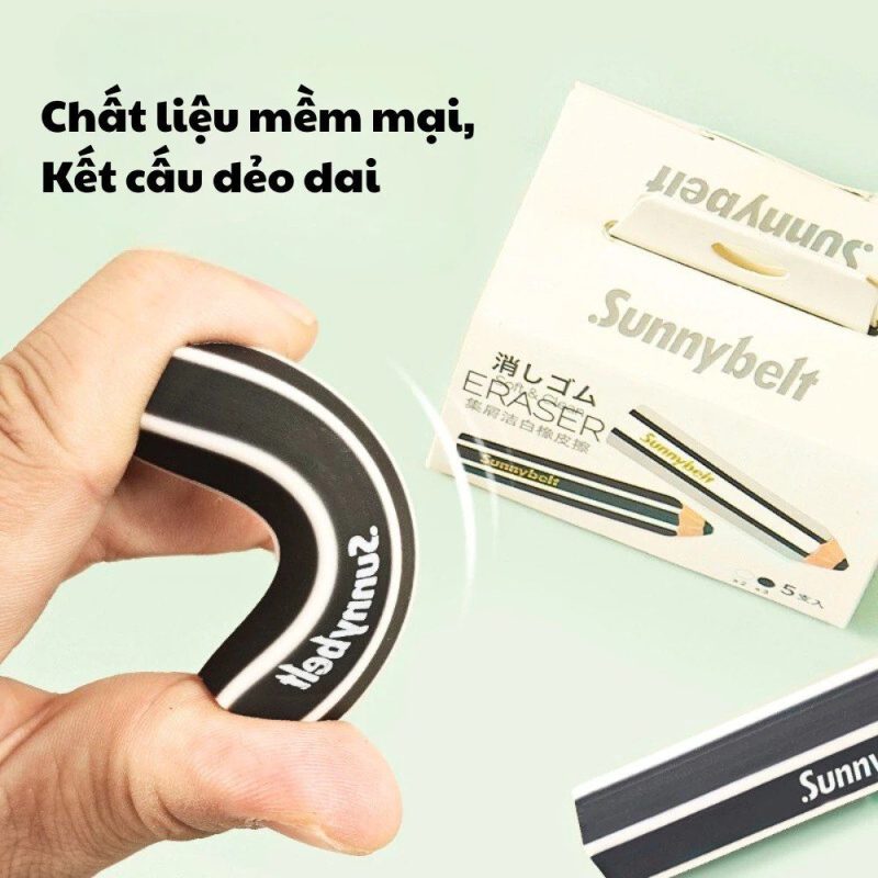 Tẩy gôm 2B 3 cạnh tam giác mềm, siêu sạch ít vụn