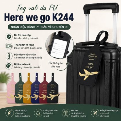 Thẻ tag vali da mềm K244
