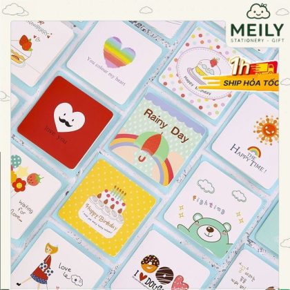 Thiệp chúc mừng mini dễ thương nhiều mẫu kèm bao thư ngoài