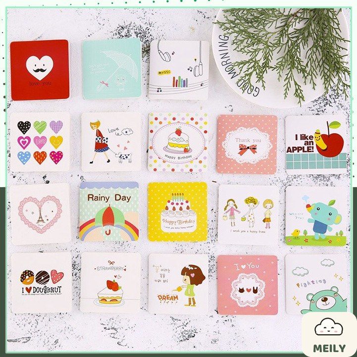 Thiệp chúc mừng mini dễ thương nhiều mẫu kèm bao thư ngoài