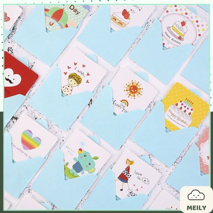 Thiệp chúc mừng mini dễ thương nhiều mẫu kèm bao thư ngoài