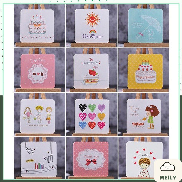 Thiệp chúc mừng mini dễ thương nhiều mẫu kèm bao thư ngoài