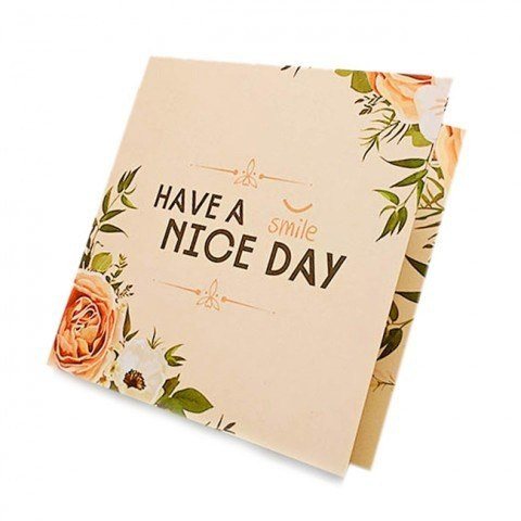Thiệp chúc mừng 8/3, giáng sinh, sinh nhật, đám cưới - Thiệp Vuông gấp Nice Day