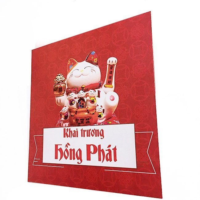 Thiệp chúc mừng 8/3, giáng sinh, sinh nhật, đám cưới - Thiệp vuông gấp mừng khai trương