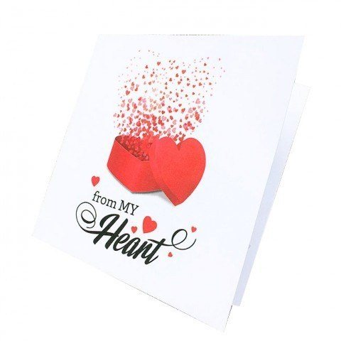 Thiệp chúc mừng 8/3, giáng sinh, sinh nhật, đám cưới - Thiệp Vuông gấp Tình Yêu-Happy Valentine day