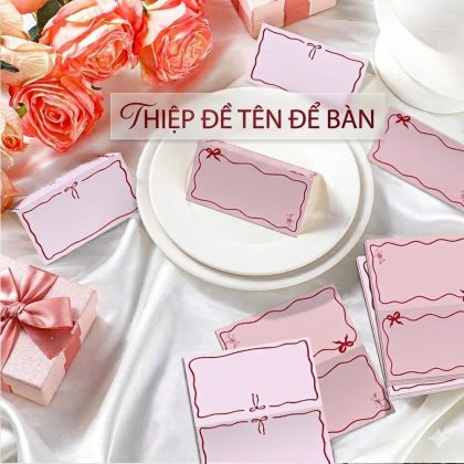 Thiệp ghi tên để bàn hình nơ TE83