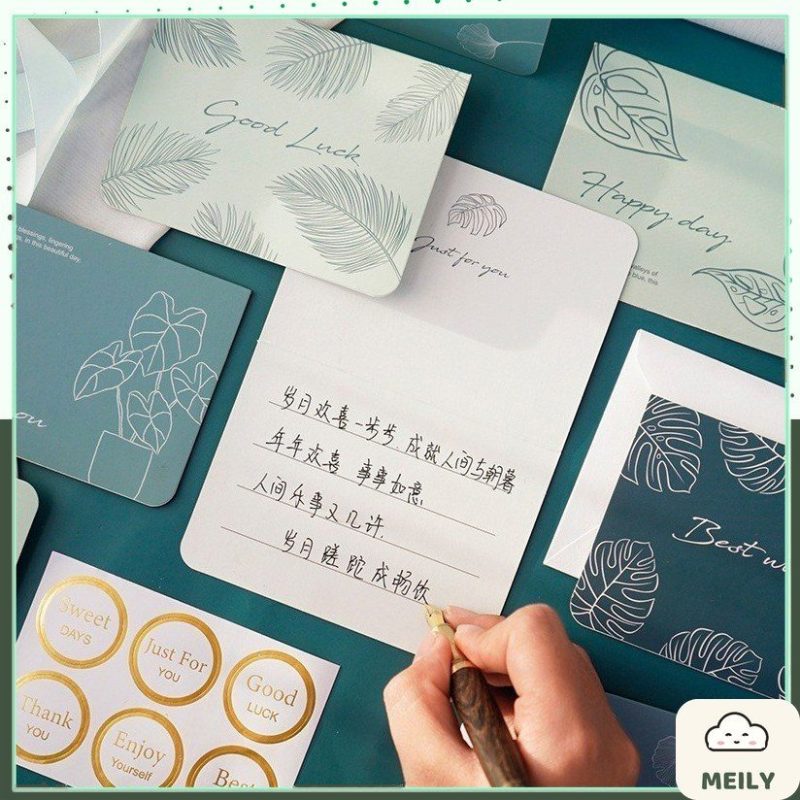Thiệp giấy kèm bao phong bì 11 x 8.5cm và sticker niêm phong TH14