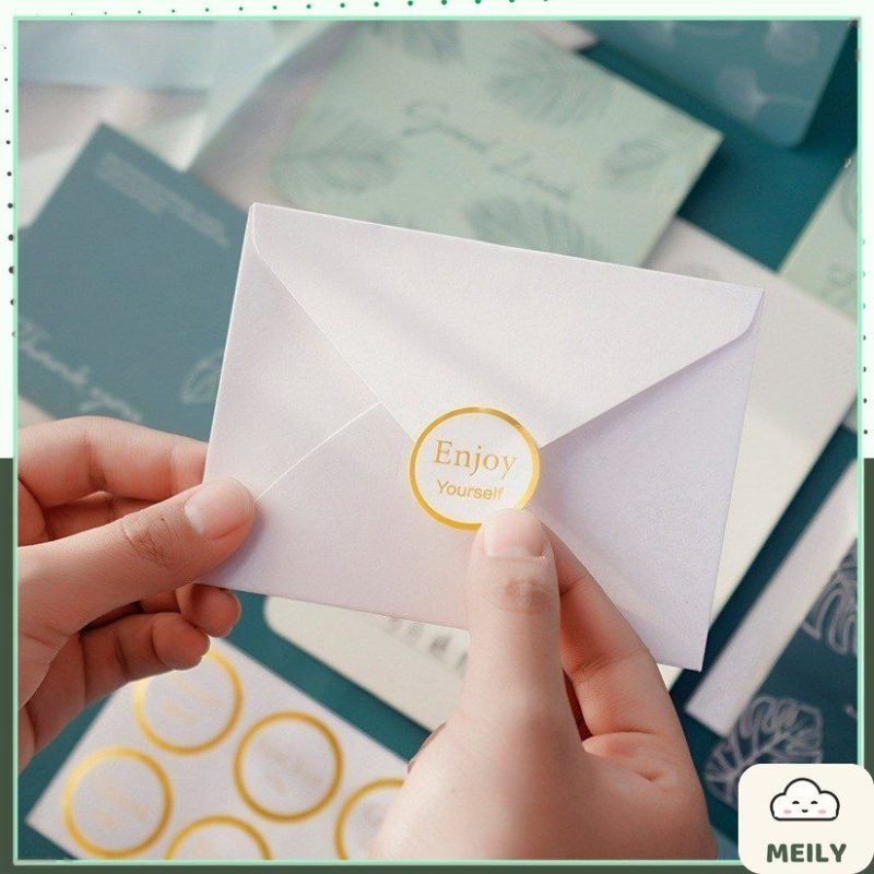 Thiệp giấy kèm bao phong bì 11 x 8.5cm và sticker niêm phong TH14