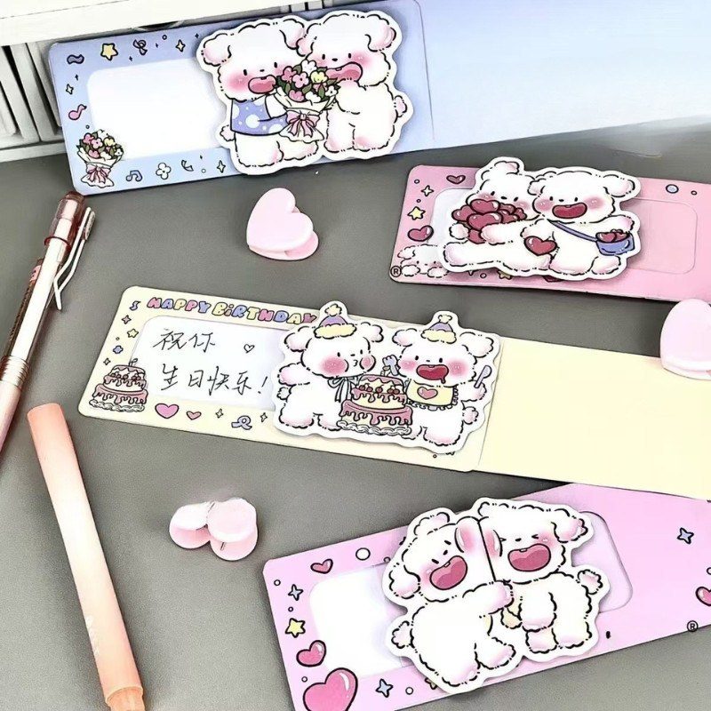 Thiệp Kéo 3D Happy Birthday Cún, Hoa đáng Yêu K223