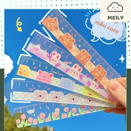Thước kẻ học sinh 15cm họa tiết cute K125