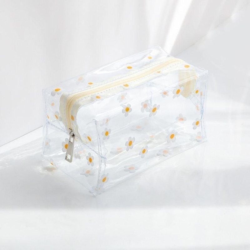 Túi bút cầm tay ngăn rộng đựng đồ cá nhân tiện lợi trong suốt TB11 - Cúc daisy