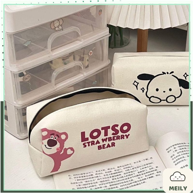 Túi bút Lotso, hộp bút vải bố K96