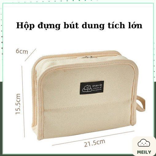 Túi bút pastel Trendy cỡ lớn vải dù chống nước TB01
