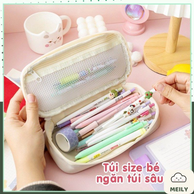 Túi bút vải Canvas 1 ngăn to để được nhiều đồ TB05